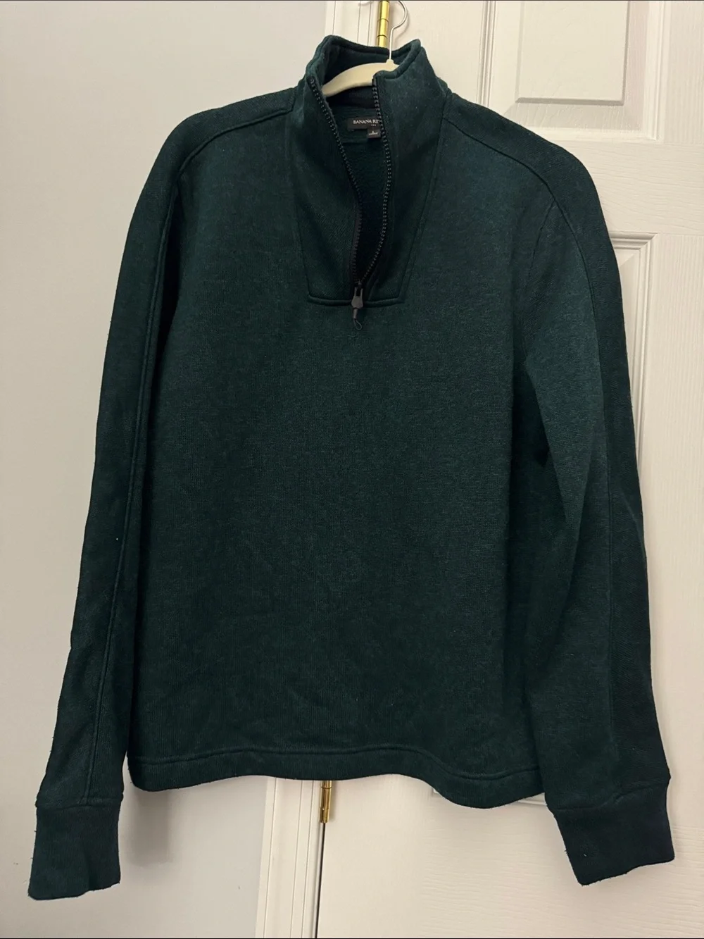 Banana Republic Dark Green Quarter-Zip Pullover Sweater